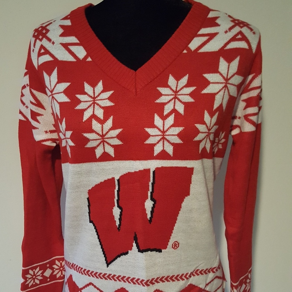 NWT Wisconsin Ugly Christmas Sweater L